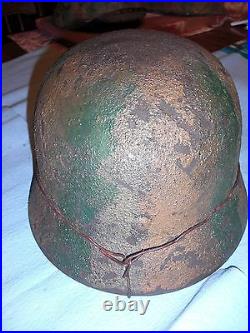 German WWII M35 Helmet Custom Camo & Wire Reproduction ET68 size 60cm liner