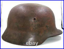 German WWII M35 Stahlhelm. Steel Helmet. Partial Liner and Chin Strap