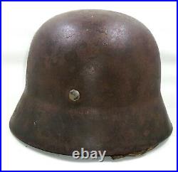 German WWII M35 Stahlhelm. Steel Helmet. Partial Liner and Chin Strap