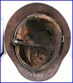 German WWII M35 Stahlhelm. Steel Helmet. Partial Liner and Chin Strap