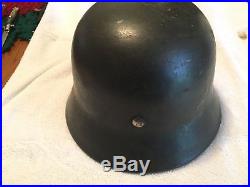 German WWII M40 ET64 Original Army Helmet with side Decal, Liner, Chin Strap