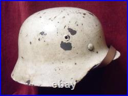 German WWII M40 Snow Camouflage Helmet Size 62/55 Surplus Military M42 M40 German WWII M40 Snow Camouflage Helmet Size 62/55 Surplus Military M42 M40