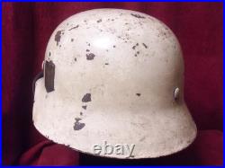 German WWII M40 Snow Camouflage Helmet Size 62/55 Surplus Military M42 M40 German WWII M40 Snow Camouflage Helmet Size 62/55 Surplus Military M42 M40