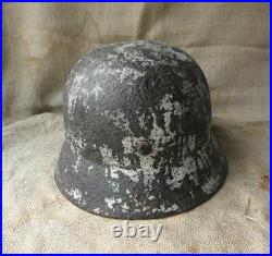 German WWII Original Winter Camouflage Helmet