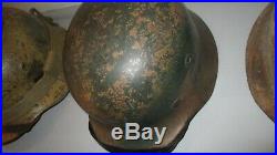 German World War 2 Normandy pattern camouflage Helmet with chinstrap and liner