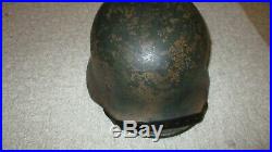 German World War 2 Normandy pattern camouflage Helmet with chinstrap and liner