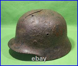German World War II Army M-40 Combat Helmet Shell With Concussion Cracks