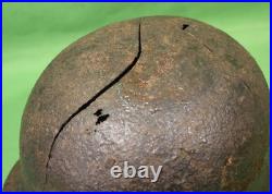 German World War II Army M-40 Combat Helmet Shell With Concussion Cracks