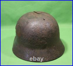 German World War II Army M-40 Combat Helmet Shell With Concussion Cracks German World War II Army M-40 Combat Helmet Shell With Concussion Cracks