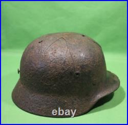 German World War II Army M-40 Combat Helmet Shell With Concussion Cracks
