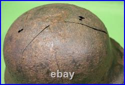 German World War II Army M-40 Combat Helmet Shell With Concussion Cracks