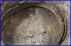 German World War II Army M-40 Combat Helmet Shell With Concussion Cracks