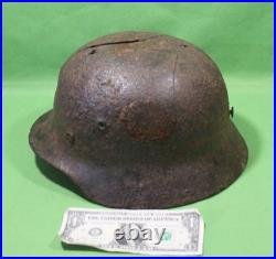 German World War II Army M-40 Combat Helmet Shell With Concussion Cracks