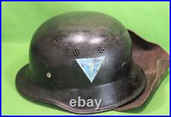 German World War II Military Aircraft JUNKER Manf Plant Police Guard Helmet