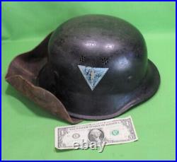 German World War II Military Aircraft JUNKER Manf Plant Police Guard Helmet