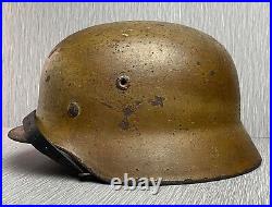 German Ww2 Luftwaffe M35'dak' Deutsche Afrika Korps Camouflaged Helmet Quist 66