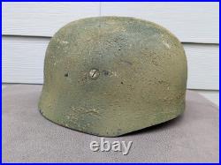 German Ww2 M38 Paratrooper 6 Fallschirmjager Regiment Helmet Hand Aged Camo Fjr6