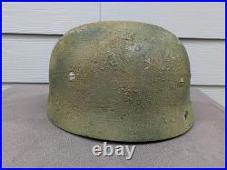 German Ww2 M38 Paratrooper 6 Fallschirmjager Regiment Helmet Hand Aged Camo Fjr6