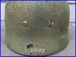 German Ww2 M38 Paratrooper 6 Fallschirmjager Regiment Helmet Hand Aged Camo Fjr6