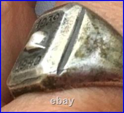 German Wwii Steel Helmet Ring With Dates 1939 1940 In Silver 800 Silver Mark