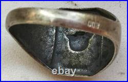 German Wwii Steel Helmet Ring With Dates 1939 1940 In Silver 800 Silver Mark