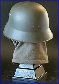 German helmet Stahlhelm M42 ORIGINAL WW2 MADE HUGE SIZE 68 shell and 59cm liner