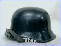 German m34 Polizei steel helmet, Low skirted, T marking Thale made Complete