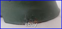 German m34 molded airvents, SD steel helmet, green paint complete RARE Polizei