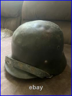 German m40 Stahlhelm Issued Post War Refurbed German m40 Stahlhelm Issued Post War Refurbed