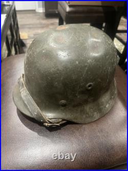 German m40 Stahlhelm With Battlefield Use