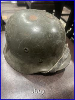 German m40 Stahlhelm With Battlefield Use