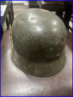 German m40 Stahlhelm With Battlefield Use