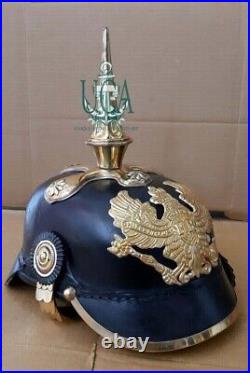 German pickelhaube black helmet wwI & WWII long spiked helmet