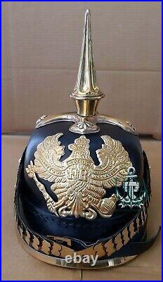 German pickelhaube black helmet wwI & WWII long spiked helmet Christmas Gift Itm