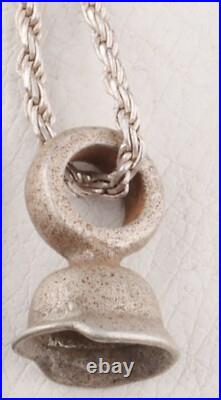 German steel helmet pendant 800 Silver WW2 Stahlhelm WWII Vintage Chain 925 ster