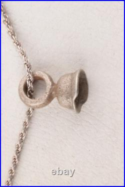 German steel helmet pendant 800 Silver WW2 Stahlhelm WWII Vintage Chain 925 ster