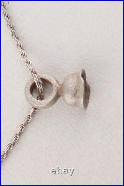 German steel helmet pendant 800 Silver WW2 Stahlhelm WWII Vintage Chain 925 ster