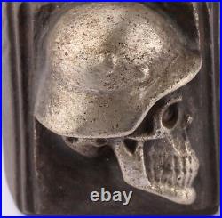 German sygnet Big ring WWII Helmet WW2 Stahlhelm Germany Skull in hat Goth army