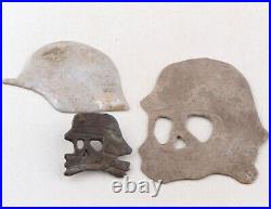 German trench art Skull bones Helmet hat war period ww2 WWII ww1 WWI Stahlhelm G