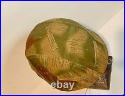 German ww2 tan & water helmet cover Original rayon material, post war assembled
