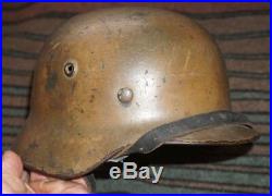 Gorgeous Original Ww2 M40 German Normandy Camo Heer Helmet Wwii Militaria