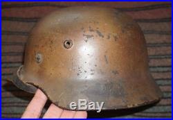 Gorgeous Original Ww2 M40 German Normandy Camo Heer Helmet Wwii Not Relic
