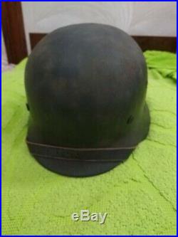 Great WW2 Original SS German named helmet double decals