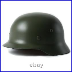 Green WW2 German Elite WH Army M35 M1935 Steel Helmet Stahlhelm Retro Brilliant