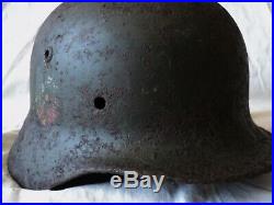 Helmet German M35. Two decals. Paint residue. Battle for Stalingrad. WW2