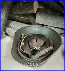 Helmet german original nice helmet M35 2D size 64 original WW 2 II Free Shipping