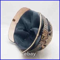 Imperial German Hat WW1 WW2 Spiked Prussian Officer Leather Pickelhaube Helmet