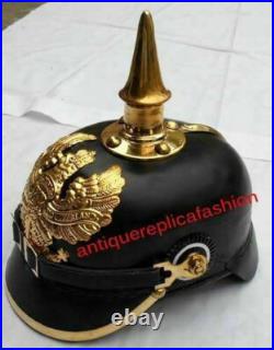 Imperial Leather Picklehaube Helmet Officer's Fr Helmet WW1 WW2 German Prussian