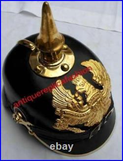Imperial Leather Picklehaube Helmet Officer's Fr Helmet WW1 WW2 German Prussian