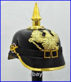 Leather German Pickelhaube Helmet Prussian WW1 helmet Vintage Handmade